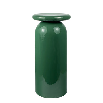 Miles 22.75" Mid-Century Modern Metal Sleek Cylinder Drink Table